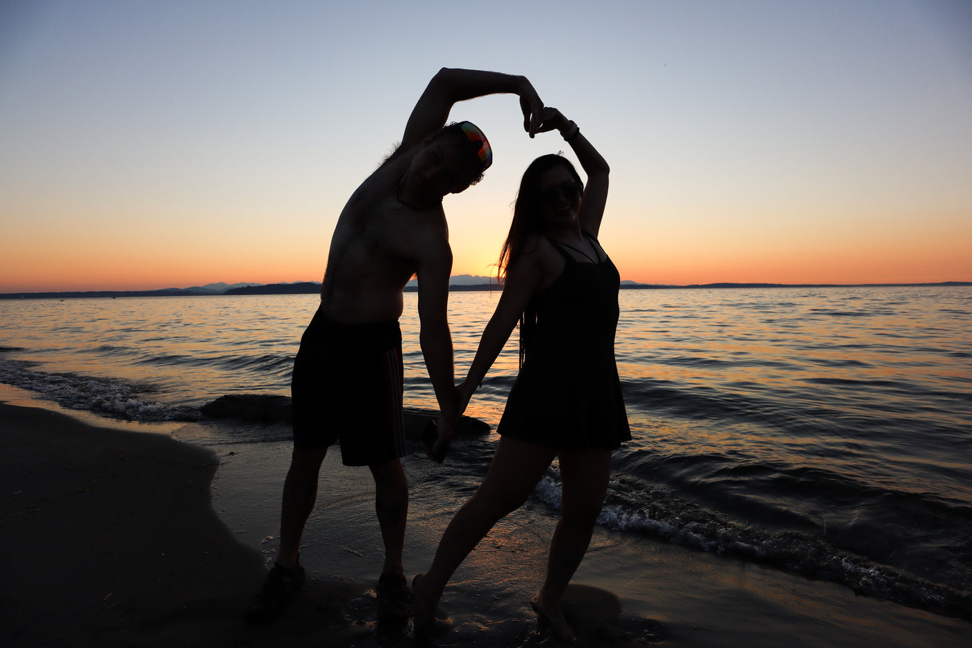 Betty and her partner JJ on the beach in Seattle, Washington 