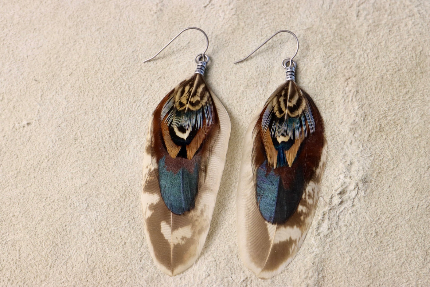 Turquoise Mesa Feather Dangles