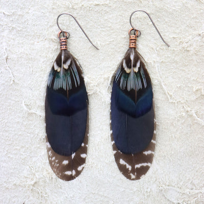 Desert Midnight Feather Dangles