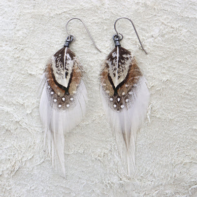 Desert Snow Feather Dangles