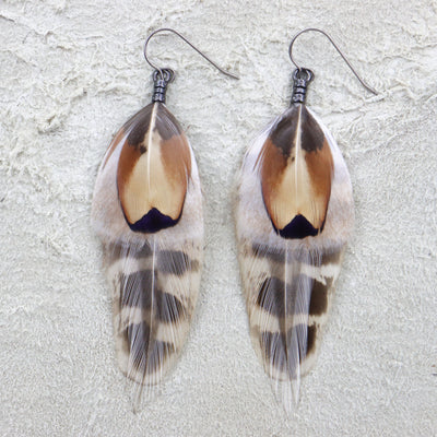 Desert Pearl Feather Dangles