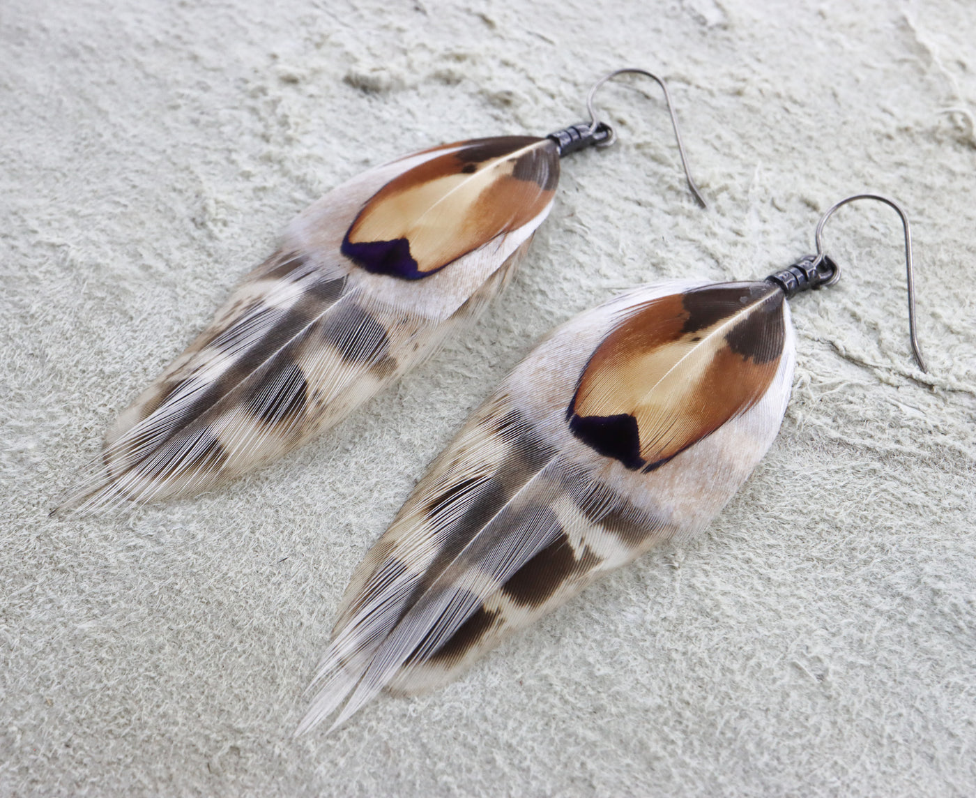 Desert Pearl Feather Dangles