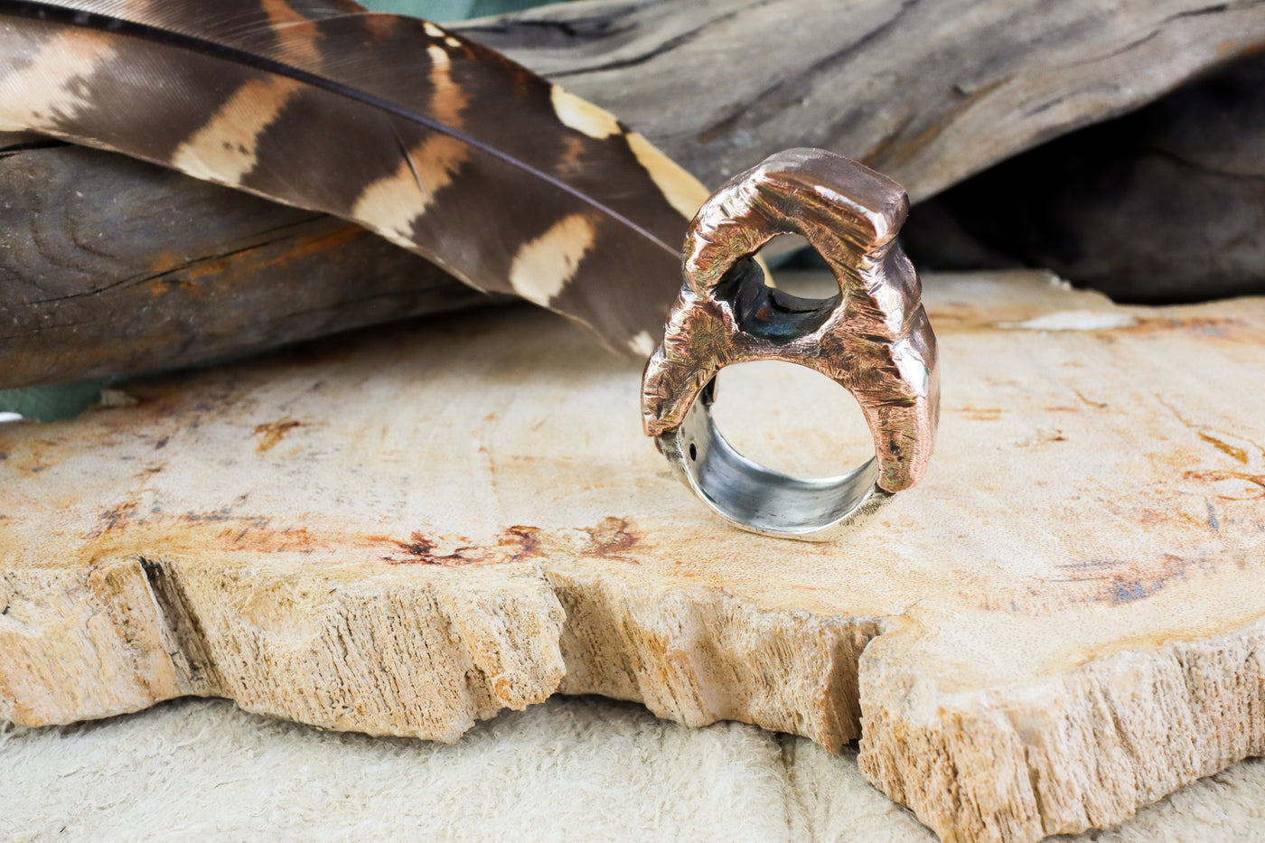 Delicate Arch Sterling Silver and Copper Holoform Ring