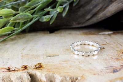 Sterling Silver "River Stones" Beaded Ring