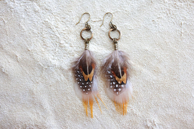 Sunshine Feather Dangles