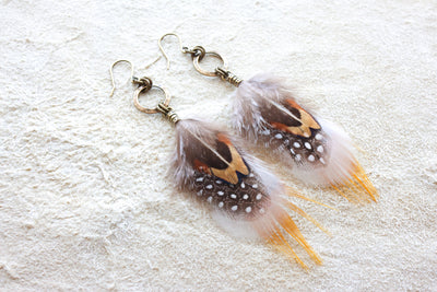 Sunshine Feather Dangles