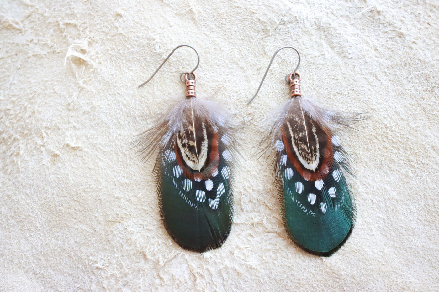 Emerald Feather Earrings